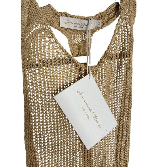 Savannah Morrow Rubina Midi Dress Crochet Knit Pima Cotton Coverup Cafe Size XS - Picture 9 of 11